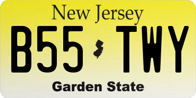 NJ license plate B55TWY