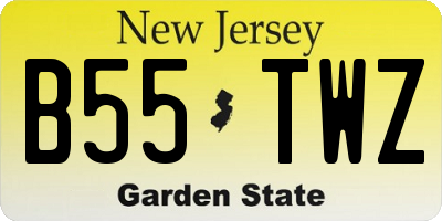 NJ license plate B55TWZ