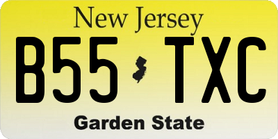 NJ license plate B55TXC