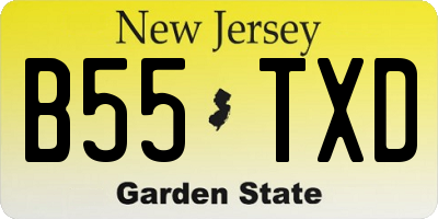 NJ license plate B55TXD