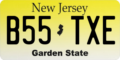 NJ license plate B55TXE