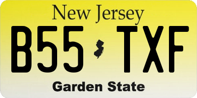 NJ license plate B55TXF