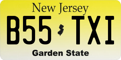 NJ license plate B55TXI