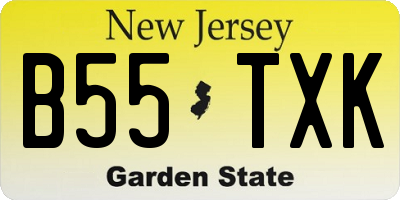 NJ license plate B55TXK