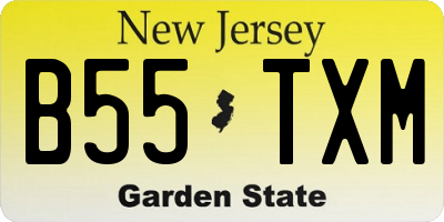 NJ license plate B55TXM