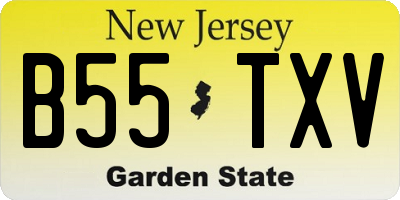 NJ license plate B55TXV