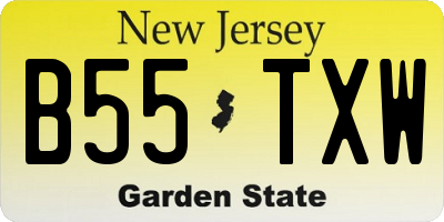 NJ license plate B55TXW