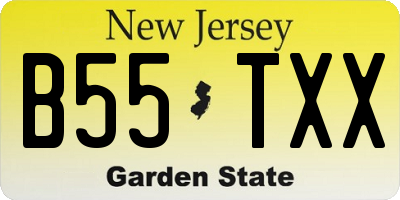NJ license plate B55TXX