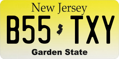 NJ license plate B55TXY