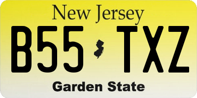 NJ license plate B55TXZ
