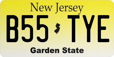 NJ license plate B55TYE