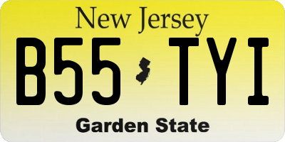 NJ license plate B55TYI