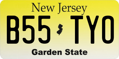 NJ license plate B55TYO