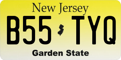 NJ license plate B55TYQ