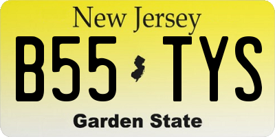 NJ license plate B55TYS