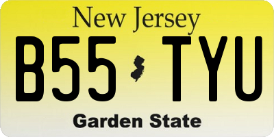 NJ license plate B55TYU