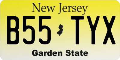 NJ license plate B55TYX