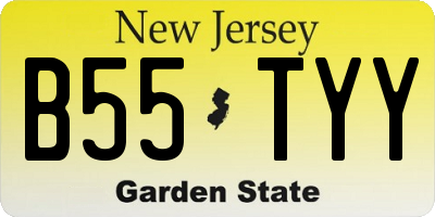 NJ license plate B55TYY