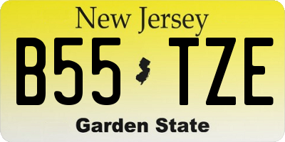 NJ license plate B55TZE