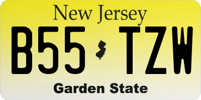 NJ license plate B55TZW