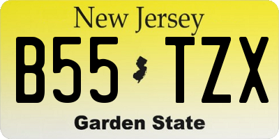 NJ license plate B55TZX