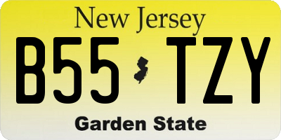 NJ license plate B55TZY
