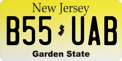 NJ license plate B55UAB
