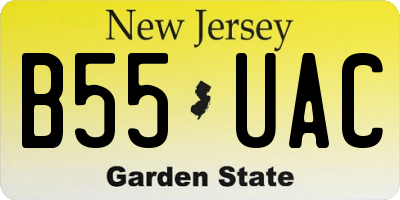 NJ license plate B55UAC