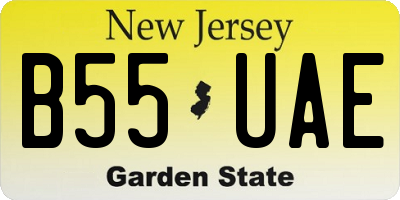 NJ license plate B55UAE