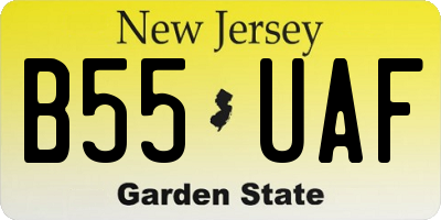 NJ license plate B55UAF