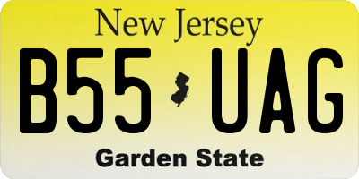 NJ license plate B55UAG