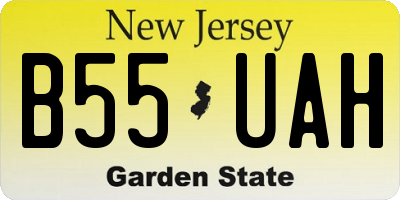 NJ license plate B55UAH