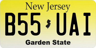 NJ license plate B55UAI