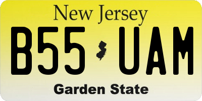 NJ license plate B55UAM