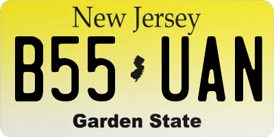 NJ license plate B55UAN