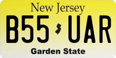 NJ license plate B55UAR