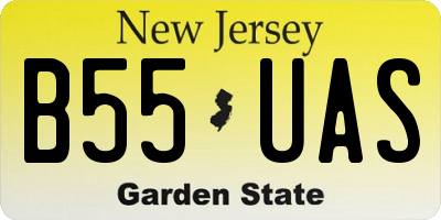 NJ license plate B55UAS