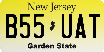 NJ license plate B55UAT