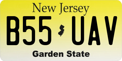 NJ license plate B55UAV