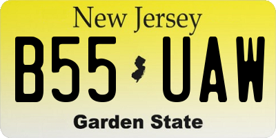 NJ license plate B55UAW