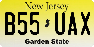 NJ license plate B55UAX