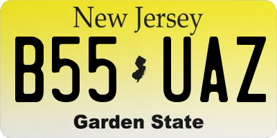 NJ license plate B55UAZ