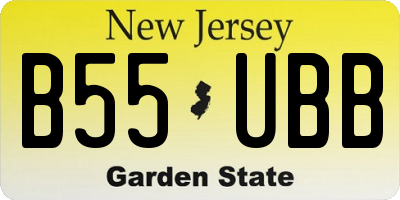 NJ license plate B55UBB