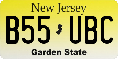 NJ license plate B55UBC