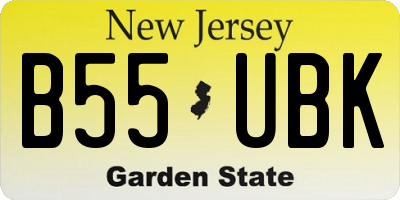 NJ license plate B55UBK