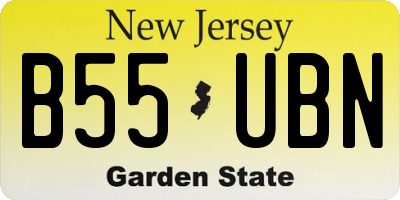 NJ license plate B55UBN