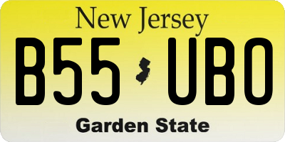 NJ license plate B55UBO