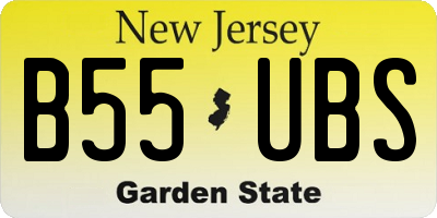 NJ license plate B55UBS