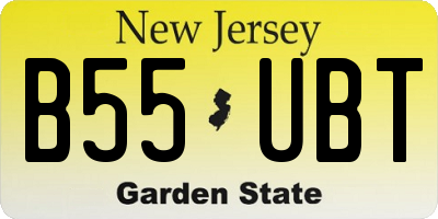 NJ license plate B55UBT