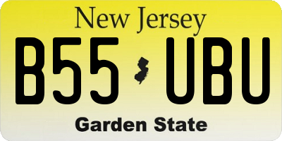 NJ license plate B55UBU